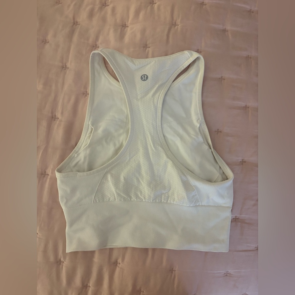Lululemon White Ebb To Train Bra
